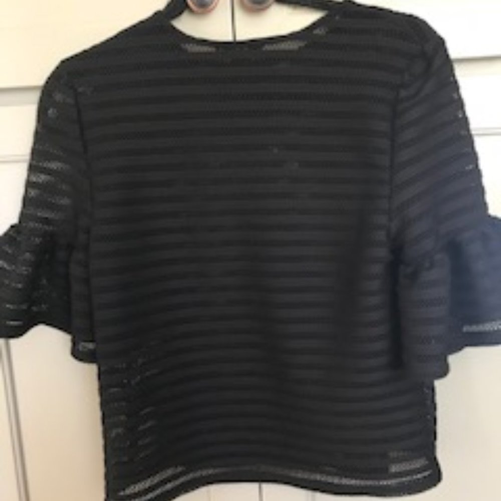 NWOT Mesh/Sheer 3/4 Bell Sleeve Top_4